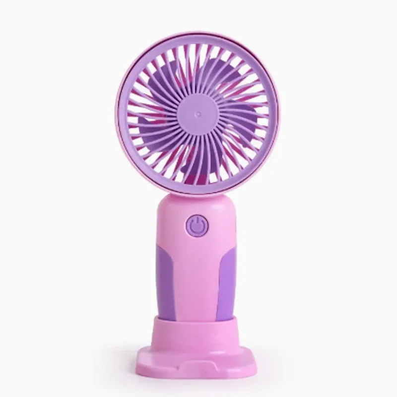 מאוורר ידני נייד נטען USB שולחני קטן עם מעמד לטלפון ושלוש מהירויות