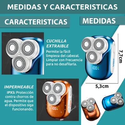 מכונת גילוח חשמלית קומפקטית VGR V-346 לגברים – 3 ראשים מסתובבים + גילוח 0 מ״מ