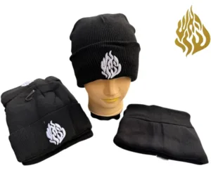 כובע גרב שחור לחורף “האש שלי” – פליז פנימי מחמם | איכות פרימיום