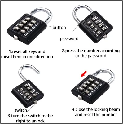 מנעול קוד לחצנים 8 ספרות/לחיצות – נפתח מהר, מתאים לשטח וליום־יום