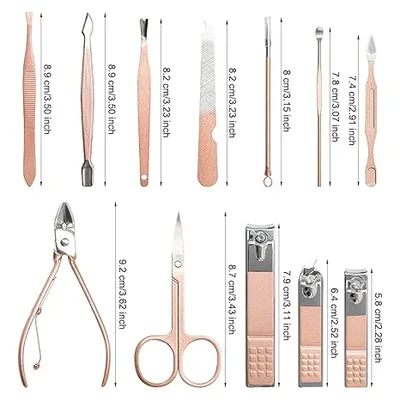 ערכת מניקור ופדיקור יוקרתית 12 חלקים – סלון טיפוח פרטי בתוך מארז