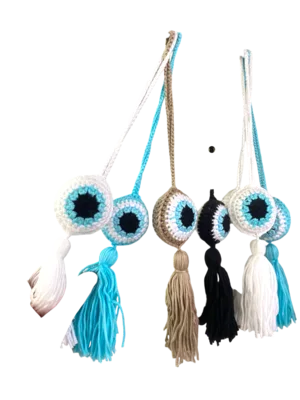 עין סרוגה לתלייה להגנה וברכה – פריט עיצוב עוצמתי נגד עין הרע