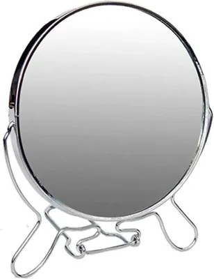 מראת איפור שולחנית דו־צדדית 6 אינץ’ – מתכת | צד רגיל + צד מגדיל
