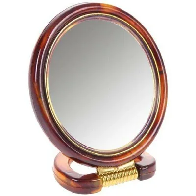 מראה שולחנית וינטאג' עגולה בגוון חום קלאסי – דגם 417-8