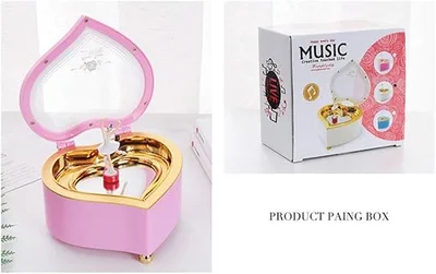 תיבת נגינה רומנטית "הלב המסתובב" עם בלרינה רוקדת – דגם פרימיום
