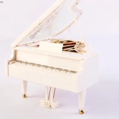 תיבת נגינה פסנתר כנף קלאסי עם אורות LED צבעוניים – דגם פרימיום YL.3002