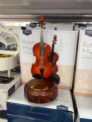 תיבת נגינה כינור קלאסי מסתובבת – עיצוב וינטאג' יוקרתי