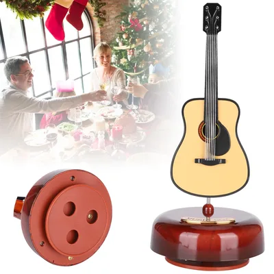 תיבת נגינה גיטרה קלאסית מסתובבת – עיצוב פרימיום וצלילים מרגיעים