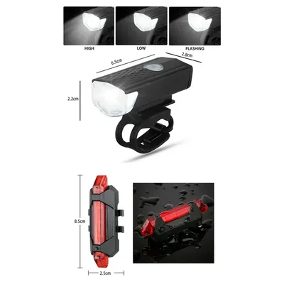 סט פנסי אופניים מקצועי – עוצמת תאורה כפולה וטעינת USB מהירה