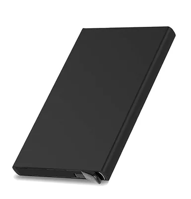 ארנק כרטיסים קשיח מתכת קפיץ שליפה מהירה ועיצוב אלומיניום