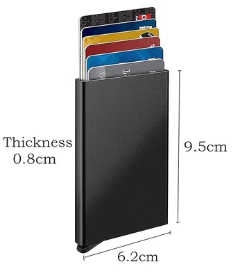 ארנק כרטיסים קשיח מתכת קפיץ שליפה מהירה ועיצוב אלומיניום