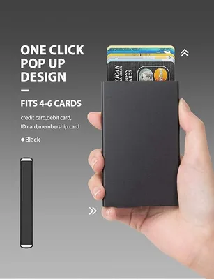 ארנק כרטיסים קשיח מתכת קפיץ שליפה מהירה ועיצוב אלומיניום