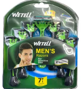 מארז 7 סכיני גילוח WETELL לעור רגיש – טכנולוגיית 4 להבים לגילוח מושלם