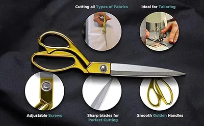 מספרי תפירה מקצועיים דגם פרימיום מוזהב 10.5 אינץ' (265 מ"מ)