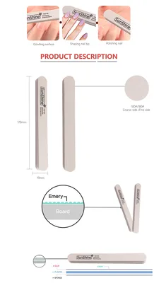 משייף ציפורניים (פצירה) דו-צדדי מקצועי לעיצוב, החלקה וגימור מושלם