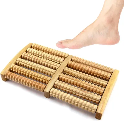 מכשיר עיסוי לכף הרגל מעץ – להקלה על כאבים, דורבן ומתח בכפות הרגליים