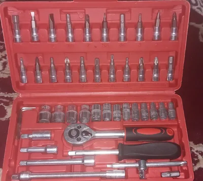 סט בוקסות וראצ'ט מקצועי 46 חלקים הסט המלא לתיקוני רכב, ותחזוקת הבית