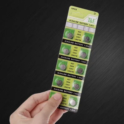 מארז 10 סוללות כפתור AG7 / 395A Alkaline