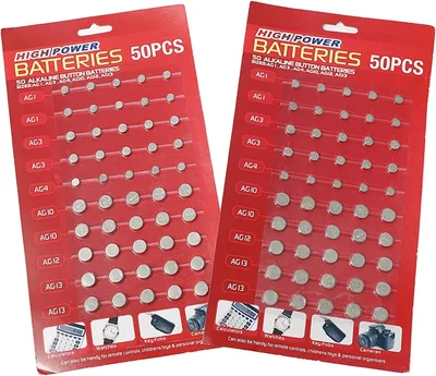 מארז ענק 50 סוללות כפתור High Power – (AG1 עד AG13)