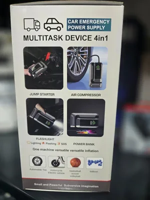 בוסטר התנעה מצבר מטען נייד פנס וקומפרסור עוצמתי 4 ב-1 4500A –