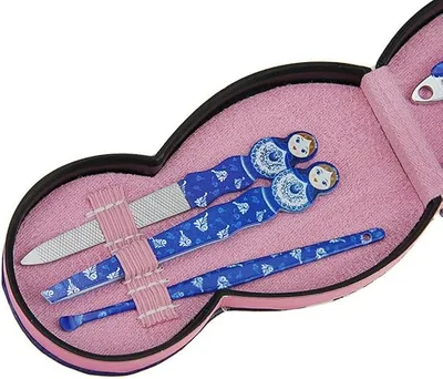 סט מניקור ופדיקור מקצועי 6 חלקים בנרתיק בובת מטריושקה בבושקה