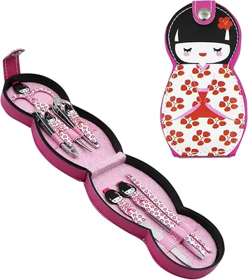 סט מניקור ופדיקור מקצועי 6 חלקים בנרתיק בובת מטריושקה בבושקה