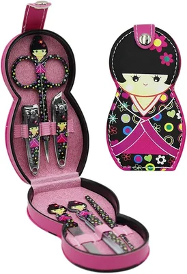סט מניקור ופדיקור מקצועי 6 חלקים בנרתיק בובת מטריושקה בבושקה