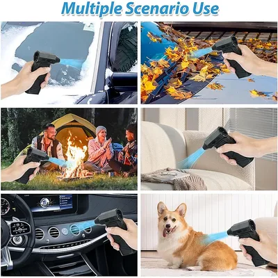 מפוח אוויר חשמלי נייד טורבו 130,000 RPM נטען עם תאורת לד מובנית