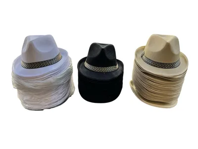 כובע פדורה מעוצב עם סרט זיג-זג יוקרתי – כובע שמש קלאסי בסגנון פנמה