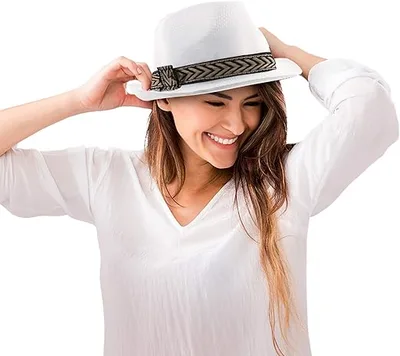 כובע פדורה מעוצב עם סרט זיג-זג יוקרתי – כובע שמש קלאסי בסגנון פנמה