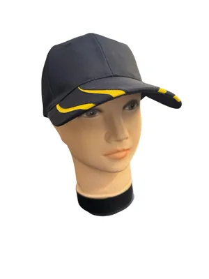 כובע מצחייה ספורטיבי איכותי שחור צהוב בעיצוב להבות