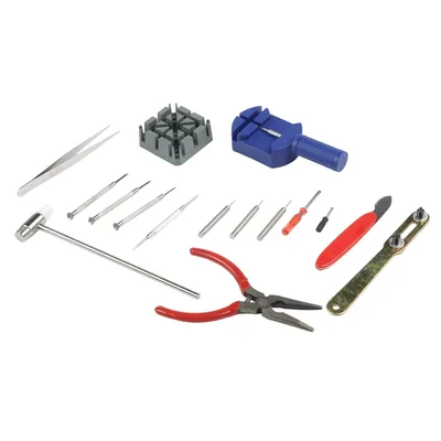 ערכה מקצועית 16 חלקים לתיקון ותחזוקת שעונים – סט כלים פרימיום