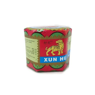 מארז 12 יחידות משחה סינית טייגר באלם חזקה לכאבים "XUN HU"