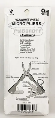 מולטי-טול מיקרו טקטי 9 ב-1: פלייר עוצמתי ופנס LED בקצות האצבעות