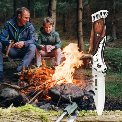 סכין אולר טקטי קומפקטי מקצועי פתיחה מהירה (קפיץ) – פלדת אל-חלד