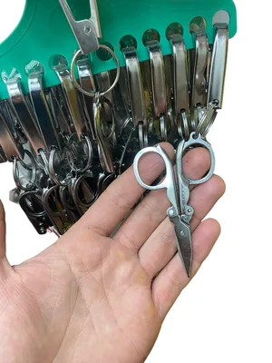 מארז 12 יחידות מספריים מתקפלות טקטיות עם מחזיק מפתחות שאקל