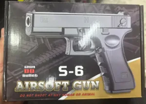 אקדח אוויר מיני גלוק ברזל דגם S-6 איירסופט ביבי גאן מקצועי כדורי 6 מ"מ