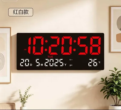 שעון קיר דיגיטלי גדול לד לבתי כנסת וחללים גדולים תצוגת תאריך וטמפרטורה