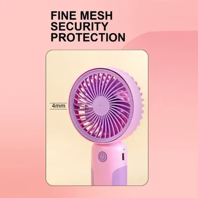 מאוורר ידני נייד נטען USB שולחני קטן עם מעמד לטלפון ושלוש מהירויות
