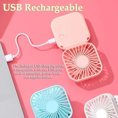 מאוורר צוואר נייד נטען USB מתקפל שולחני וידני משולב פאוור בנק לטיולים