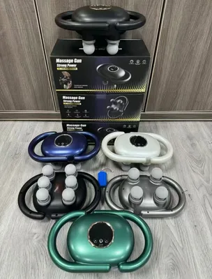 אקדח עיסוי 4 ראשים מקצועי נטען לגב ולשרירים תפוסים מכשיר מסאז עוצמתי