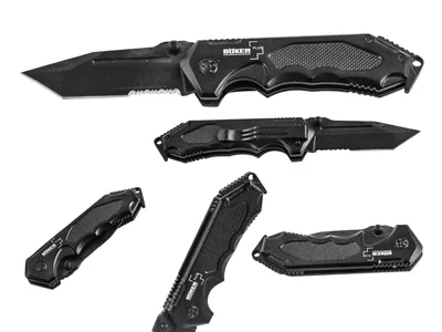 אולר BOKER PLUS טקטי מקצועי להב טנטו משונן חלקית עם קליפס נשיאה