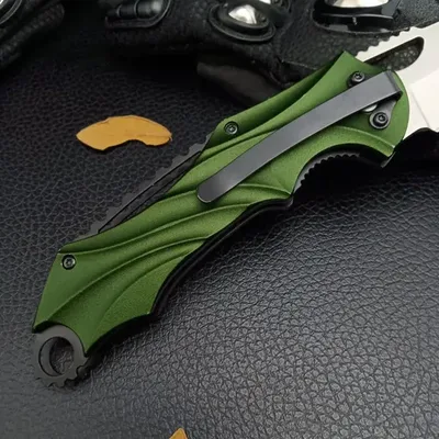 אולר טקטי מתקפל Browning ידית אלומיניום גלית ירוקה עם קליפס