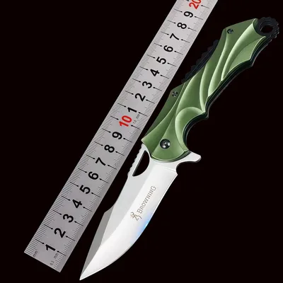 אולר טקטי מתקפל Browning ידית אלומיניום גלית ירוקה עם קליפס