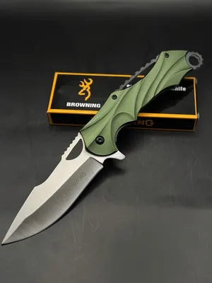 אולר טקטי מתקפל Browning ידית אלומיניום גלית ירוקה עם קליפס