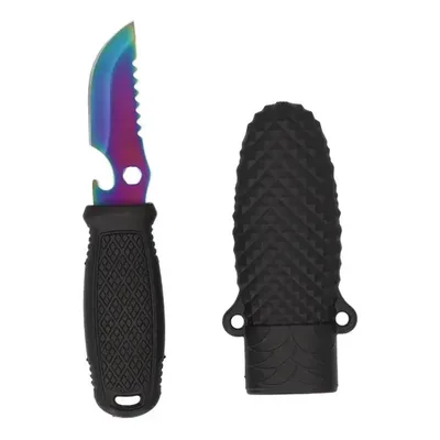 סכין צוואר טקטית קומפקטית להב Rainbow עם פותחן אינטגרלי (EDC)
