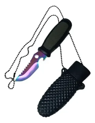 סכין צוואר טקטית קומפקטית להב Rainbow עם פותחן אינטגרלי (EDC)