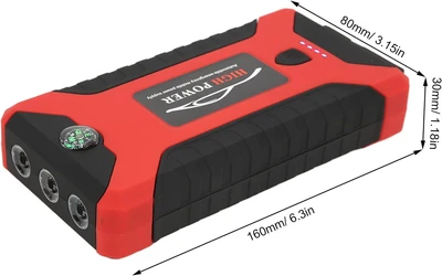בוסטר התנעה לרכב 20000mAh חכם – סוללת גיבוי, פנס וחיבורי USB