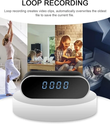שעון שולחני דיגיטלי חכם עם מצלמה נסתרת WIFI, ראיית לילה וחיישן תנועה