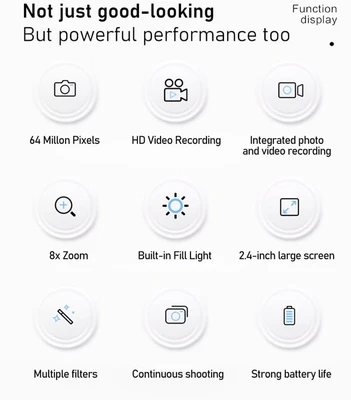 מצלמה דיגיטלית קומפקטית 4K / 1080P עם עדשה כפולה ומסך 2.4 אינץ'